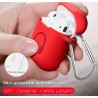 Caso de fone de ouvido de silicone macio para Apple AirPods com gancho