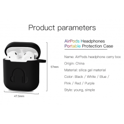 Caso de fone de ouvido de silicone macio para Apple AirPods com gancho