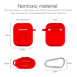 Caso de fone de ouvido de silicone macio para Apple AirPods com gancho
