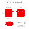 Caso de fone de ouvido de silicone macio para Apple AirPods com gancho
