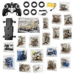 MoFun MZ6003 2.4G 1/12 military RC car truck self-build block 768 pcsCars