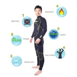 terno de mergulho de 3mm - fato de banho de corpo completo neoprene