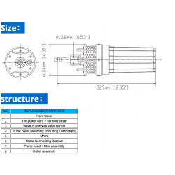 DC 12V/24V 6L/min - 70m de profundidade - para painéis de energia solar - mini bomba submersível elétrica