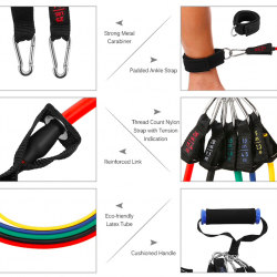 Yoga & fitness resistance bands - 17 pieces set with bagEquipment