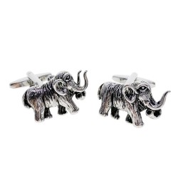 Cufflinks na moda com mamute de prata