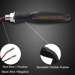 12 LED - luzes de sinal de volta de motocicleta - indicadores para Kawasaki & Harley 2 pcs