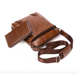 Crossbody couro na moda e bolsa de ombro com carteira*