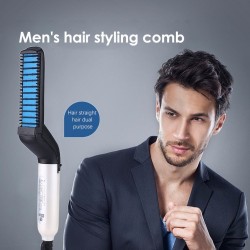 Tudo em um - pente & alisador & cabelo curling ferro para homens