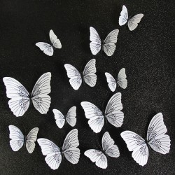 borboleta 3D - adesivo de parede com ímã 12 peças