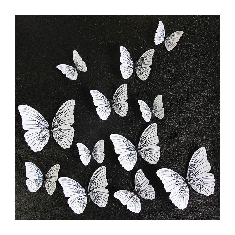 borboleta 3D - adesivo de parede com ímã 12 peças