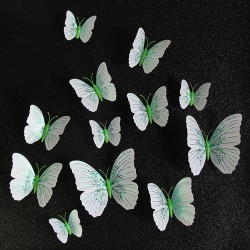 borboleta 3D - adesivo de parede com ímã 12 peças