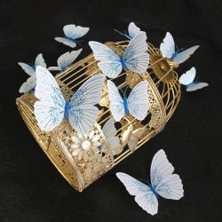 borboleta 3D - adesivo de parede com ímã 12 peças