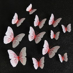 borboleta 3D - adesivo de parede com ímã 12 peças