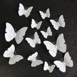 borboleta 3D - adesivo de parede com ímã 12 peças