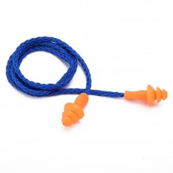 Plugs de orelha de silicone impermeável - reutilizável - proteção auditiva - com 10 pares de corda
