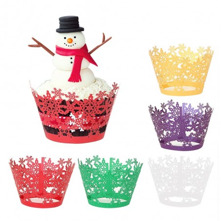 Capas de Natal para muffins e cupcakes - wrappers de papel 12 peças