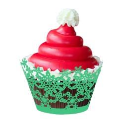 Capas de Natal para muffins e cupcakes - wrappers de papel 12 peças