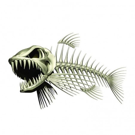 esqueleto de peixe 3D - carro e autocolante de motocicleta 13 * 85cm