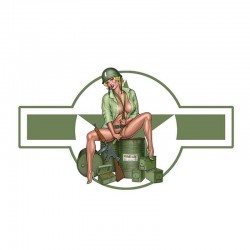 US exército menina - carro & motocicleta vinil adesivo - impermeável 13 * 7.4cm