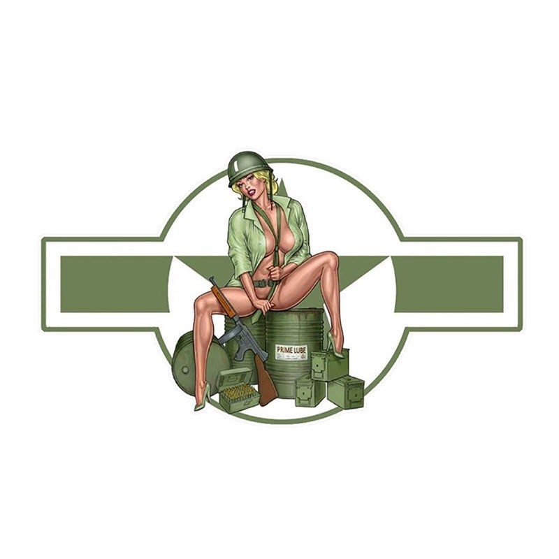 US exército menina - carro & motocicleta vinil adesivo - impermeável 13 * 7.4cm
