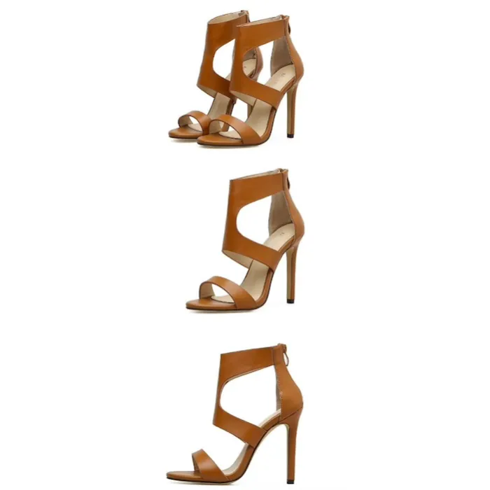 Elegant high heels - pumps with zipperHigh heels
