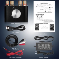 Mini Bluetooth 5.0 amplificador digital - 50W + 50W