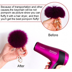 Sleeping baby doll - keychain with fur pompomKeyrings
