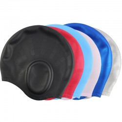 Tampa de natação de silicone - longo cabelo e orelhas proteção