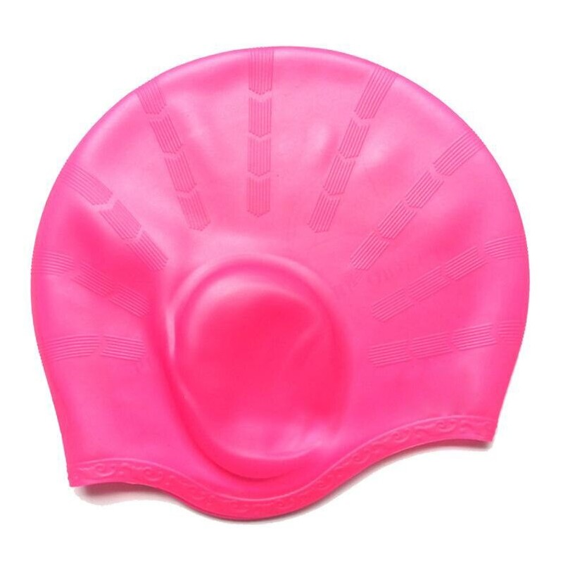 Tampa de natação de silicone - longo cabelo e orelhas proteção
