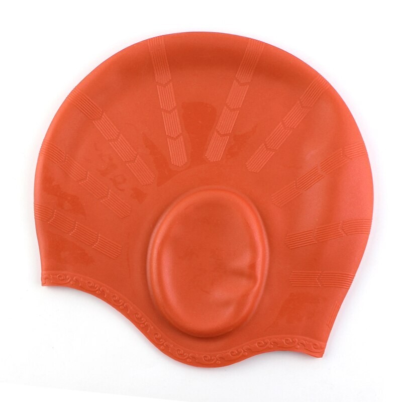 Tampa de natação de silicone - longo cabelo e orelhas proteção