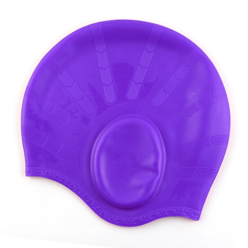 Tampa de natação de silicone - longo cabelo e orelhas proteção