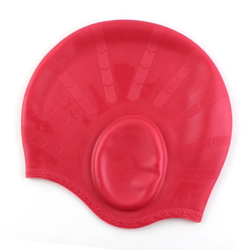 Tampa de natação de silicone - longo cabelo e orelhas proteção