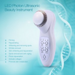 7 cores LED - foton ultrasonic face lifting - limpador - removedor de rugas - massageador de beleza