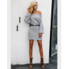 Vestido de malha fora do ombro - camisola solta