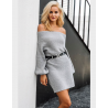 Vestido de malha fora do ombro - camisola solta