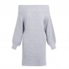 Vestido de malha fora do ombro - camisola solta