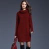 Long knitted sweater with turtleneck - winter dressPlus