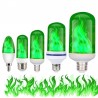 3W 5W 9W - E27 E26 E14 E12 Led 85-265V - bulbo com efeito de fogo - verde