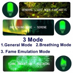 3W 5W 9W - E27 E26 E14 E12 Led 85-265V - bulbo com efeito de fogo - verde