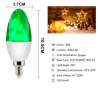 3W 5W 9W - E27 E26 E14 E12 Led 85-265V - bulbo com efeito de fogo - verde