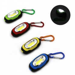 Mini LED COB lanterna de 3 vias com karabiner
