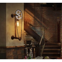 Vintage wall lamp with bicycle chainWall lights