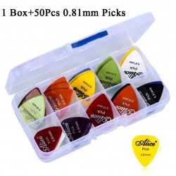 Escolhas de guitarra elétrica - 0.58mm 0.71mm 0.81mm 0.96mm 1.20mm 1.50mm - conjunto de 50 peças