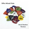 Escolhas de guitarra elétrica - 0.58mm 0.71mm 0.81mm 0.96mm 1.20mm 1.50mm - conjunto de 50 peças