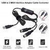Cabo de interface USB para midi - adaptador - conversor para teclado de música PC - Windows Mac iOS - 2m