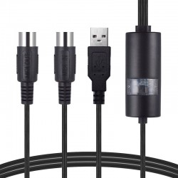 Cabo de interface USB para midi - adaptador - conversor para teclado de música PC - Windows Mac iOS - 2m