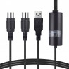Cabo de interface USB para midi - adaptador - conversor para teclado de música PC - Windows Mac iOS - 2m