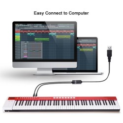 Cabo de interface USB para midi - adaptador - conversor para teclado de música PC - Windows Mac iOS - 2m