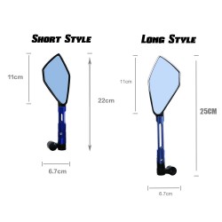 Espelhos traseiros de alumínio de motocicleta com vidro azul para Kawasaki Z900RS Z800 Z1000