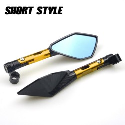 Espelhos traseiros de alumínio de motocicleta com vidro azul para Kawasaki Z900RS Z800 Z1000